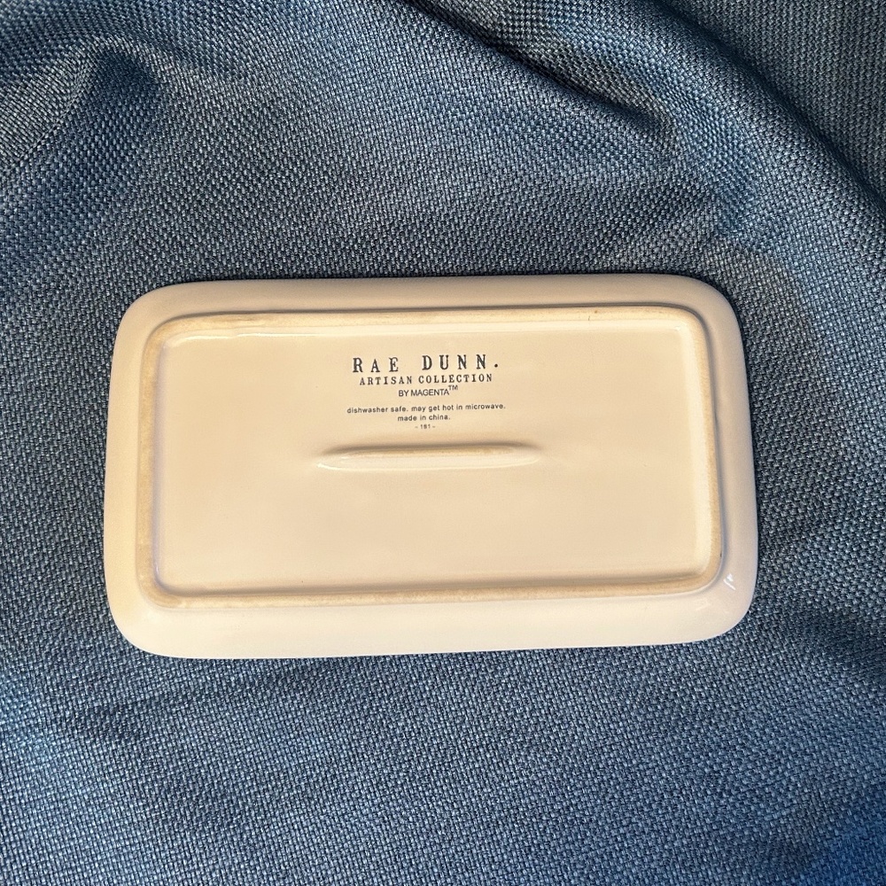 Rae Dunn Artisan Collection Cream Glazed Ceramic "BRUNCH" Butter Dish by Magenta - Picture 7 of 7
